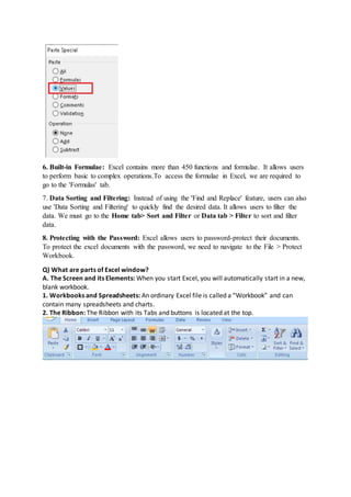 Excel notes | DOCX