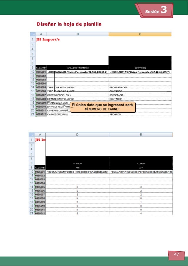 excel para 3ro formato de carnet en excel