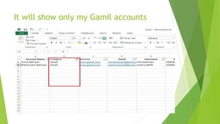 It will show only my Gamil accounts
 