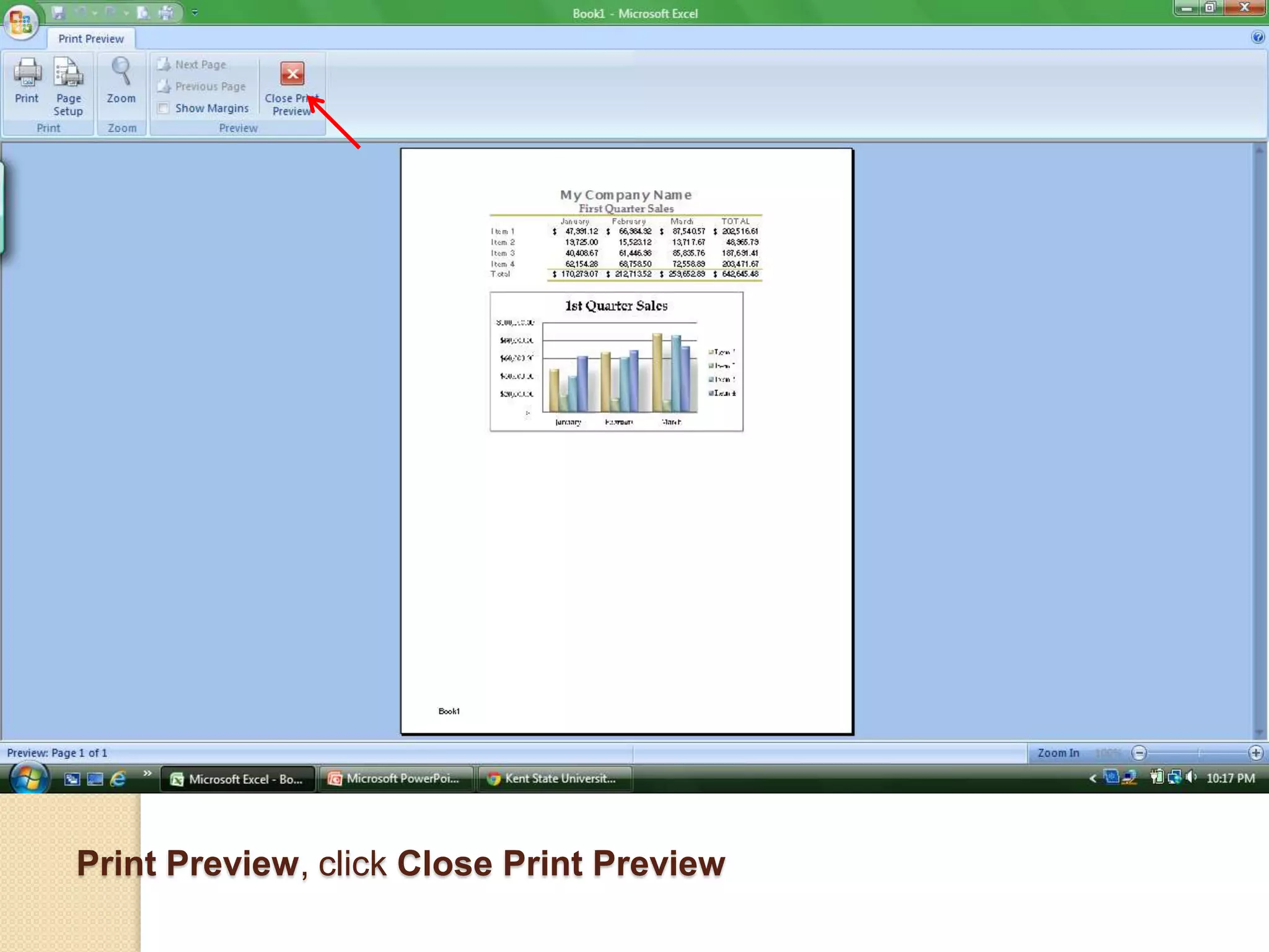 Print Preview, click Close Print Preview
 