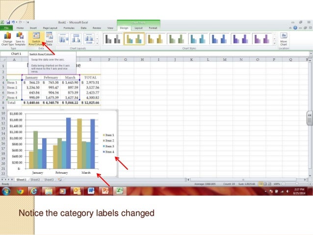 How to change data labels in excel 2013