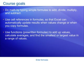 Formulas That Update When Adding Data Creating Formulas in Excel | PPT
