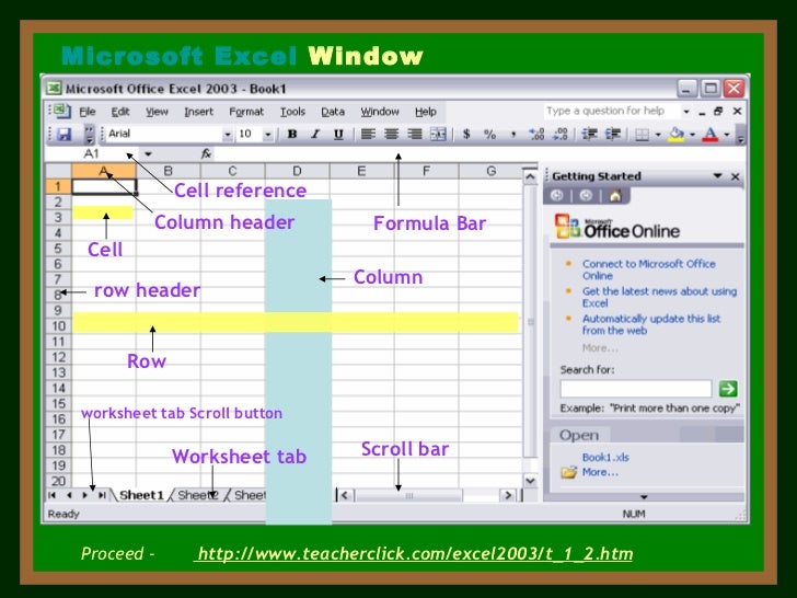 Different Parts Of The Microsoft Excel Window