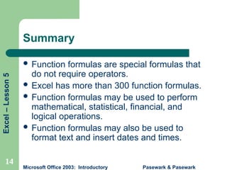 Excel_PPT_note for college students in excel | PPT