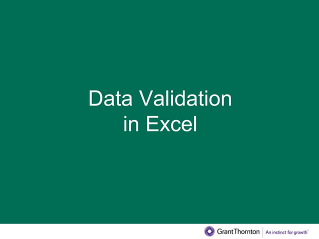 Excel presentation data validation | PPTX