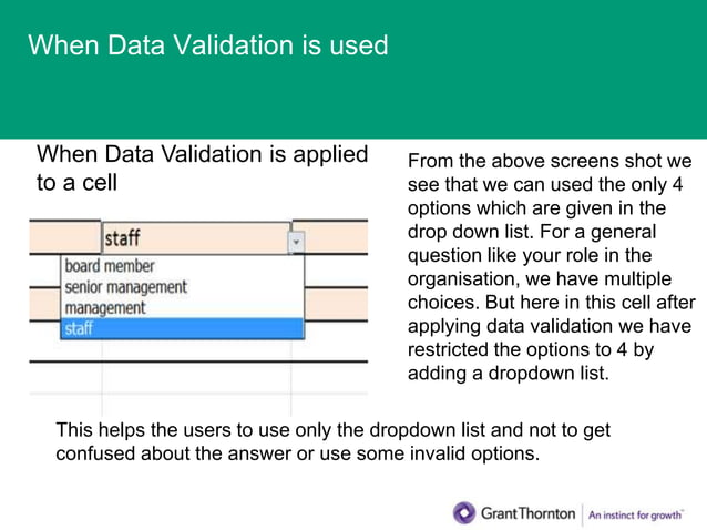 Excel presentation data validation | PPTX