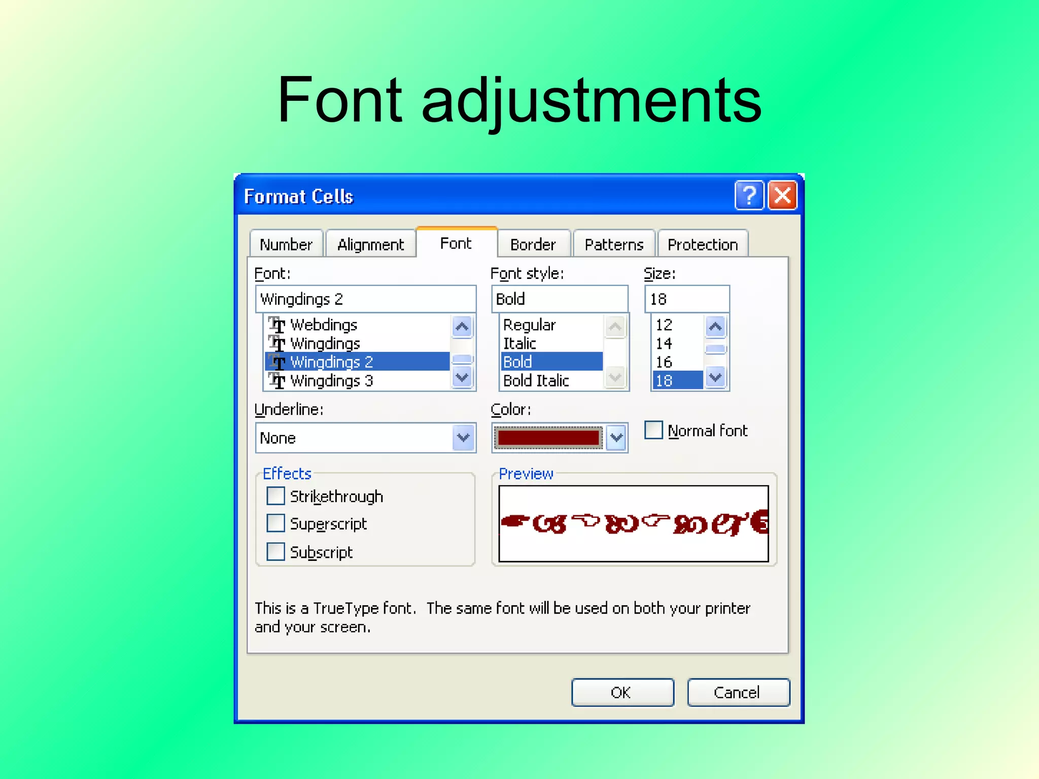 Font adjustments 