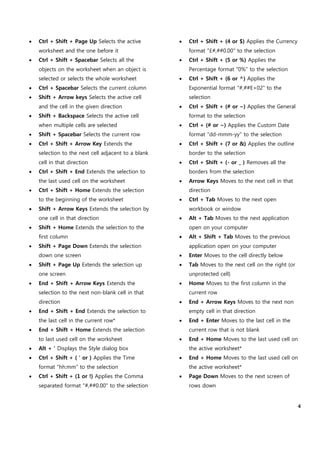 Excel Shortcuts | PDF