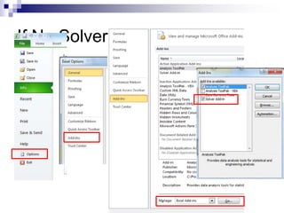 Office Solver Excel solver | PPTX