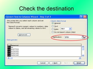 Check the destination 