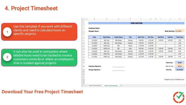 Excel Time Tracking 4 Templates, Pros and Cons and Alternatives | PDF