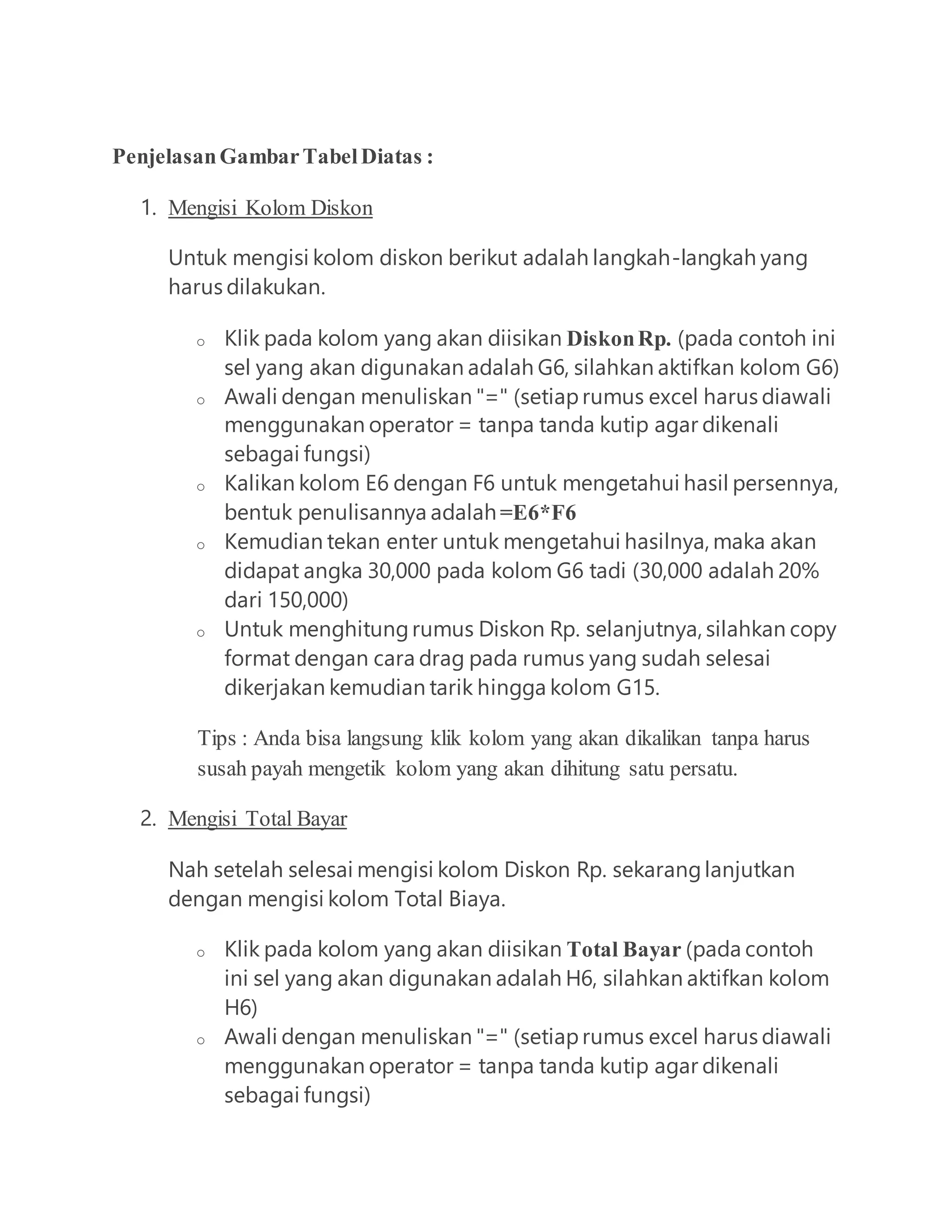 Cara Mudah Menulis Rumus Ms Excel Docx