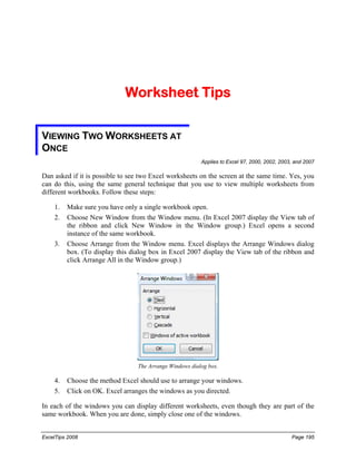Excel tips 2008
