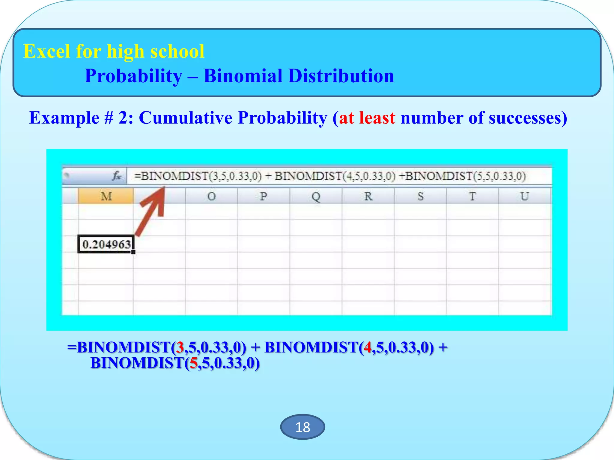 Excel to the rescue...how to use excel in high-school math | PPTX