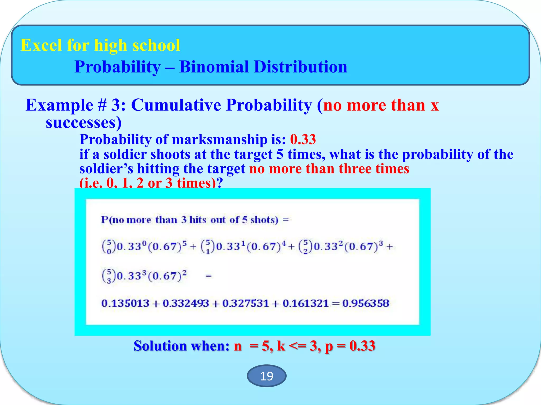 Excel to the rescue...how to use excel in high-school math | PPTX