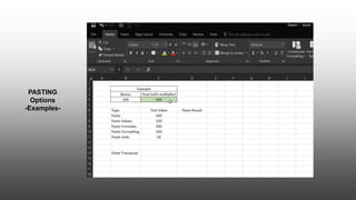 PASTING
Options
-Examples-
 