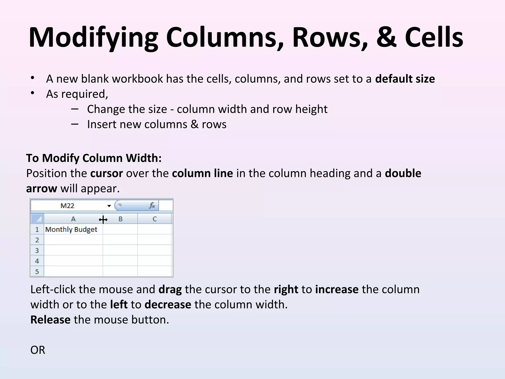 Training On Microsoft Excel | PPT