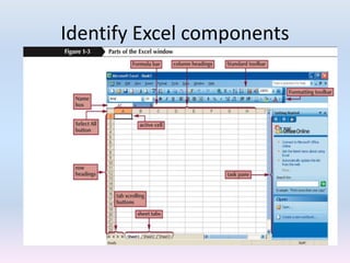 Identify Excel components
 