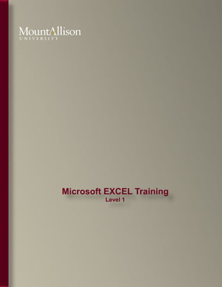 Excel training level 1 | PDF