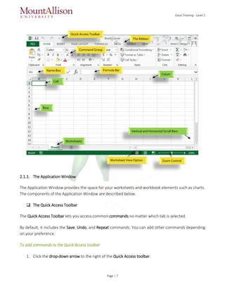 Excel training level 1 | PDF