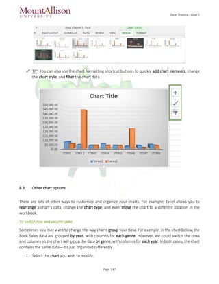Excel training level 1 | PDF