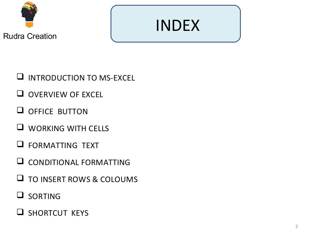 Excel training