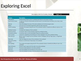 XP
New Perspectives on Microsoft Office 2007: Windows XP Edition 7
Exploring Excel
 