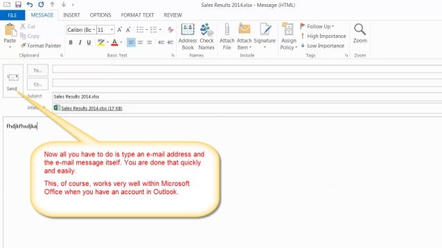 Excel tutorial - how to attach open excel file to email message