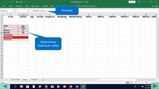 Determines
maximum value
Formula
 
