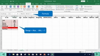 Range = Max. – Min. + 1
Formula
 