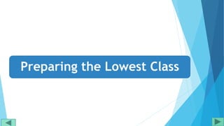 Preparing the Lowest Class
 