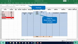 Class for
Observation Table
or Graph
Formula
 