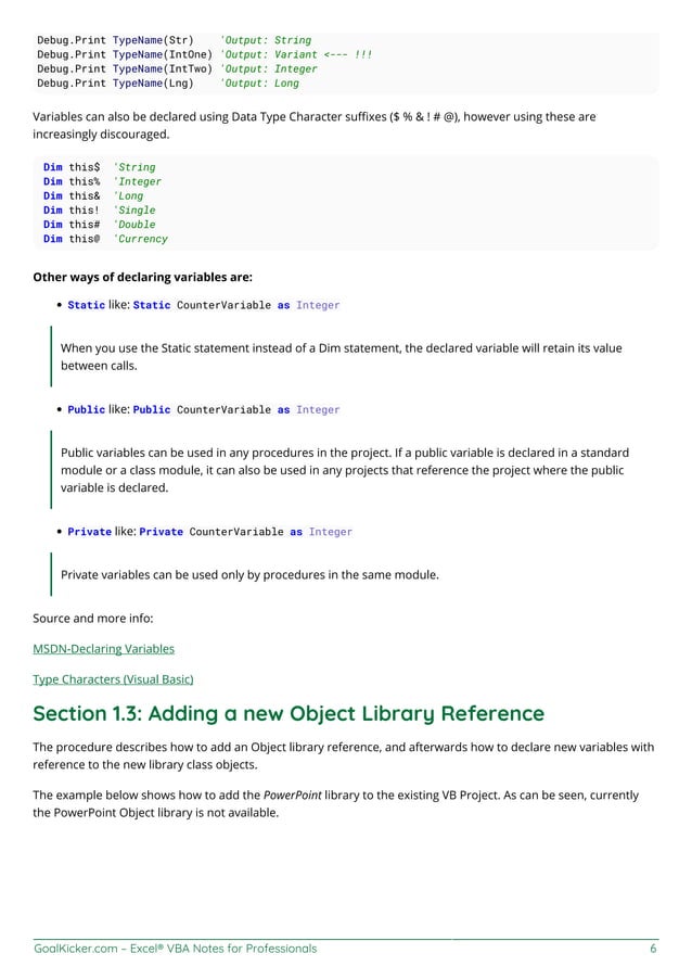 Excel vba notesforprofessionals | PDF image.