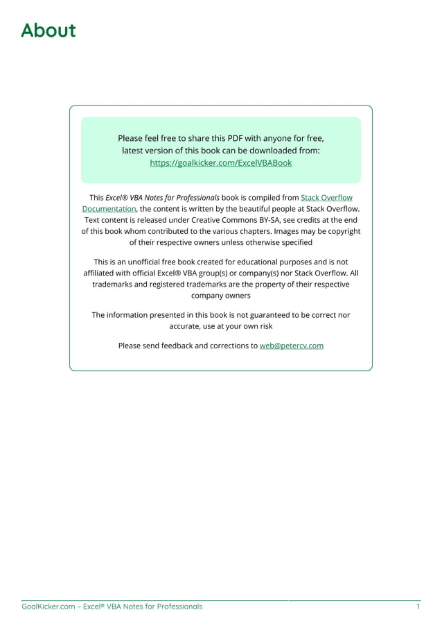Excel vba notesforprofessionals | PDF