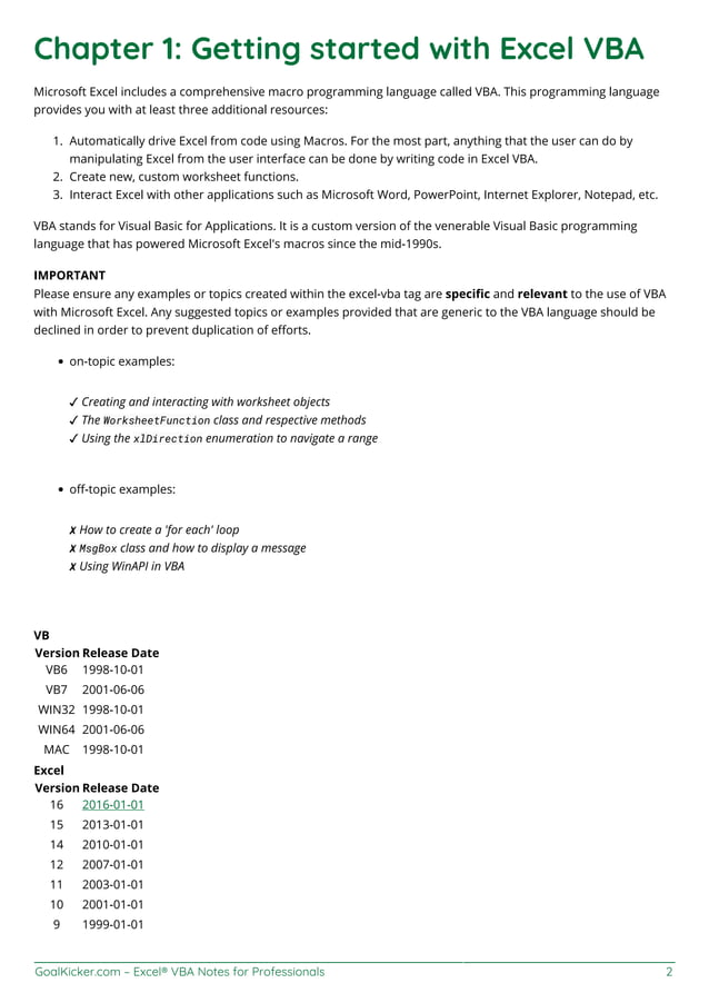 Excel vba notesforprofessionals | PDF