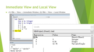 Excel VBA programming basics | PPT