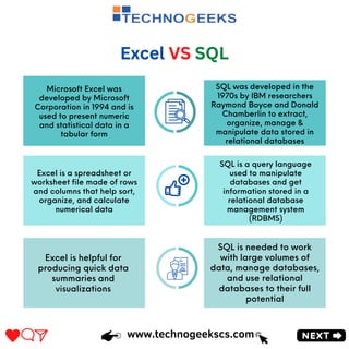 Comparison Between Excel Vs SQL | PDF