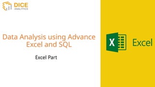 Data analysis using advance escel and SQL | PPTX