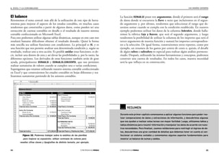 La función SUMAR.SI posee tres argumentos, donde el primero será el rango
de datos donde se encuentra la llave o nexo que incluiremos en el segun-
do argumento y, por último, tendremos que seleccionar el rango que de-
seemos sumar cuando se cumpla con la condición establecida. En nuestro
ejemplo podremos utilizar los datos de la columna Subrubro, donde halla-
remos la rúbrica Caja y Bancos, que será el segundo argumento, y luego
tendremos la posibilidad de utilizar la columna de los importes que será el
tercer argumento de nuestra función y sumará los importes correspondien-
tes a la selección. De igual forma, construiremos otros reportes, como por
ejemplo, un resumen de los gastos por centro de costo o, quizás, el detalle
de algún rubro o subrubro en especial para realizar algún análisis pormeno-
rizado. Después, utilizando las mismas herramientas y conceptos, podremos
construir una cuenta de resultados. En todos los casos, nuestra necesidad
será la que influya en su construcción.
Los estados contables
45
El balance
Retomemos el tema central: más allá de la utilización de este tipo de herra-
mientas para mejorar el aspecto de los estados contables, en muchos casos
tendremos que construirlos a partir de algunos datos, como pueden ser una
extracción de cuentas contables en detalle o el resultado de nuestro sistema
contable confeccionado en Microsoft Excel.
Para esto podremos utilizar algunas tablas dinámicas, aunque en este caso nos
resultará bastante dificultoso obtener el resultado deseado. Quizá la forma
más sencilla sea utilizar funciones con condiciones. La principal es SI, y es
una función que nos permite analizar una determinada condición y, según su
resultado, realizar una u otra acción. Es posible anidar estas funciones, es de-
cir, incluir una dentro de otra y así elevar las posibilidades y, por lo tanto, las
diferentes opciones. Los derivados de estas funciones también serán de gran
ayuda, principalmente SUMAR.SI y SUMAR.SI.CONJUNTO, que nos permiten
realizar sumatorias de valores cuando se cumplen una o varias condiciones.
Supongamos que estamos utilizando nuestro sistema contable confeccionado
en Excel y que construiremos los estados contables en hojas diferentes y rea-
lizaremos sumatorias partiendo de los asientos contables.
Figura 33. Podemos trabajar sobre la estética de las planillas
para mejorar su exposición, utilizar contraste de colores para
resaltar cifras claves y tipografías de distinto tamaño, por ejemplo.
1. EXCEL Y LA CONTABILIDAD
44
… RESUMEN
Durante este primer capítulo comenzamos a aplicar algunas funciones para poder rea-
lizar comparaciones de datos y extracciones de información, y descubrimos algunas
que nos ayudan a realizar estas tareas con mayor facilidad. Luego, utilizamos tablas y
tablas dinámicas para resumir información y manipular los datos de acuerdo con nues-
tras necesidades. Para finalizar, usamos validaciones para restringir el ingreso de da-
tos, descubrimos una gran cantidad de detalles que debemos tener en cuenta al con-
feccionar un sistema contable y comentamos algunos aspectos fundamentales para
mostrar un balance de sumas y saldos.
 