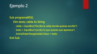 Excel y visual basic | PPTX