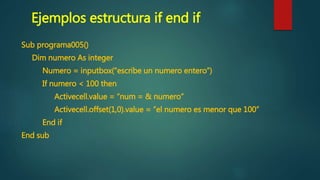 Excel y visual basic | PPTX