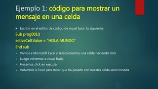 Excel y visual basic | PPTX