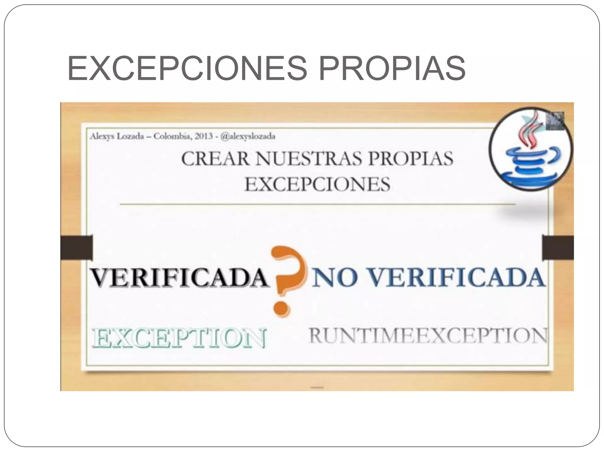 EXCEPCIONES PROPIAS 
 