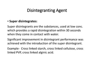Super Disintegrant Examples pharmaceutical excepients | PPTX