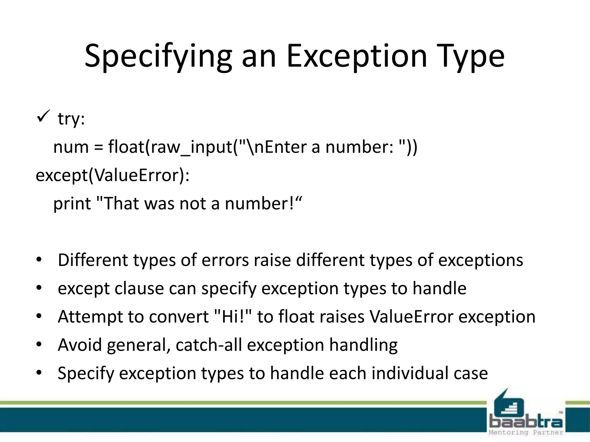 Exception handling | PPT