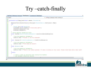 Try –catch-finally
 