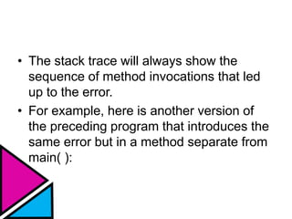 Exception handling in java | PPTX