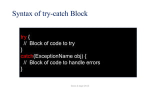 Java Exception Try-Catch-Finally & Handling Exception | PPTX