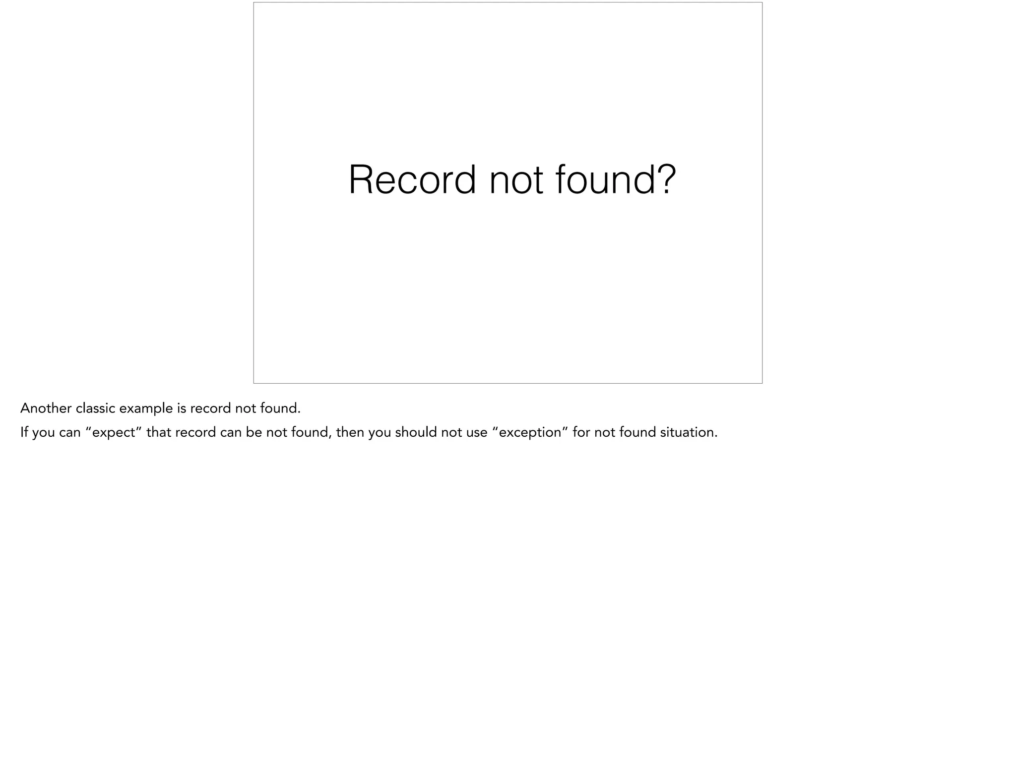 Record not found?
 