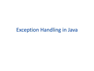 exception-handling-in-java.ppt unit 2 | PPT